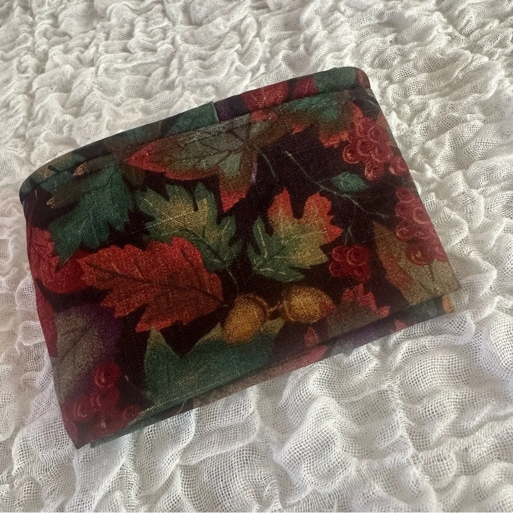 Longaberger Basket Liner Autumn Reflections Small Green Brown Fall